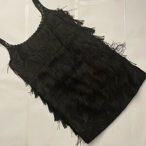 Vintage Roaring 20’s Flapper Black Fringe Dress